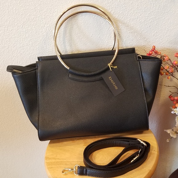 Bebe Black Ring Aurora Tote w/ adjustable straps - Picture 6 of 7
